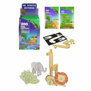 3D Praskanka Sestavljanka Živali iz Zoo-ja (Display 18 kosov)