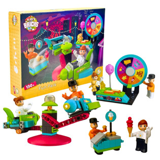 KIDS BRICKS FUN PARK - KOMPLET KOCK ZA SESTAVLJANJE - 130-DELNI (1 kos)