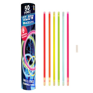 Svetleče Zapestnice Glow - 50 Kosov v Tubi (Display 12 kos.)