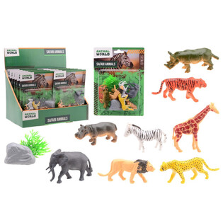ANIMAL WORLD - SAFARI SET ŽIVALI 10-DELNI NA KARTICI - V DISPLEJU (12 kos.)