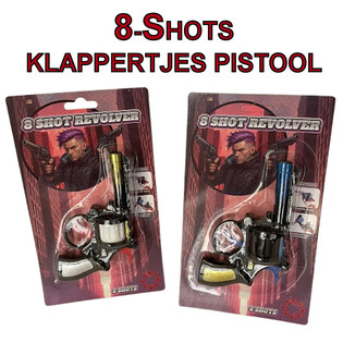 PIŠTOLA NA KAPICE 8 STRELOV NA KARTICI (24 kos)