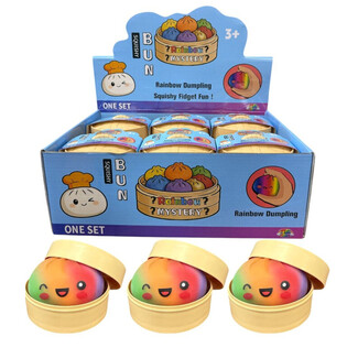 RAGE - RAINBOW Squishy Bun Dumplings VELIKI (8.5 x 8.5 x 4.8 Cm) - Viralna Igrača 2026 (12 kos)