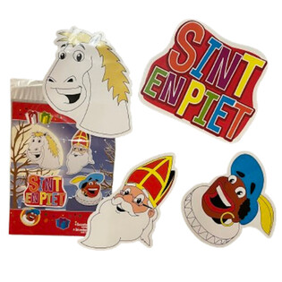 SINTERKLAAS SINT & PIET - 4-DELNI DVOSTRANSKI DEKORATIVNI PANELI (6 kosov)