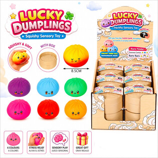 RAGE - LUCKY DUMPLINGS - Squishy Bun Dumplings VELIKI Vel. 8.5 x 8.5 x 4.8 cm - V ZASLONU (12 kos)
