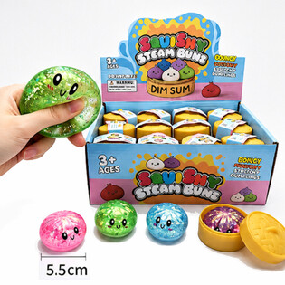 RAGE - Squishy GLITTER cmoki (Dumplings) MALI (5.5 x 5.5 x 3 cm) - Viral 2026 Fidget Toy (24 kos)