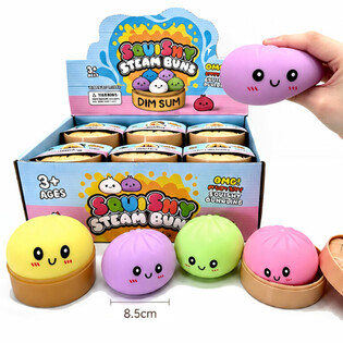 RAGE - Squishy Bun Dumplings VELIKI (Vel. 8.5 x 8.5 x 4.8 Cm) - Viralna Fidget Igrača 2026 (12 kos)