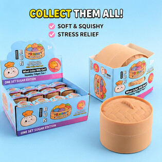 RAGE - Squishy SUGAR EDITION Bun Dumplings MALI (5.3 x 5.3 x 4.1 Cm) Viral 2026 Fidget Toy (24 kos.)