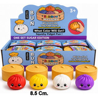 RAGE - Squishy SUGAR EDITION Cmoki Bun Dumplings VELIKI (8.5 x 8.5 x 4.8 cm) - Viral 2026 Fidget Toy (12 kos)