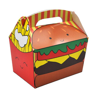 MENUBOX MODEL: HAMBURGER & POMFRI - Dim. 18.5x12x19 CM - FOODBOX - KIDSBOX (24 kos)