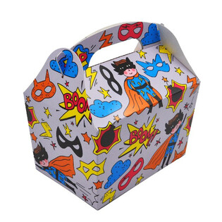 KOTLIČEK ZA OTROŠKI MENI SUPERHEROJ: 18.5x12x19 CM - FOODBOX - KIDSBOX (24 kos)