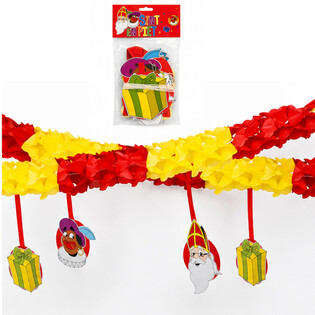 Girlanda Sinterklaas in Piet z obeski - 4 m (6 kosov)