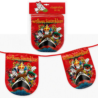 SINTERKLAAS - VERIGA ZASTAVIC &bdquo;WELKOM SINTERKLAAS&rdquo; - DOLŽINA: 10 Metrov (6 kosov)