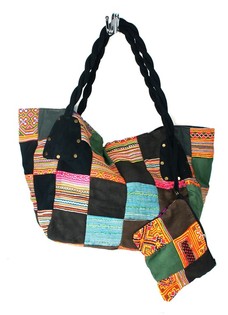 B-FAIR torba patchwork, velika, črna (1 kos)