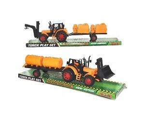 Igrača traktor s prikolico na blister kartici (2 kosa)